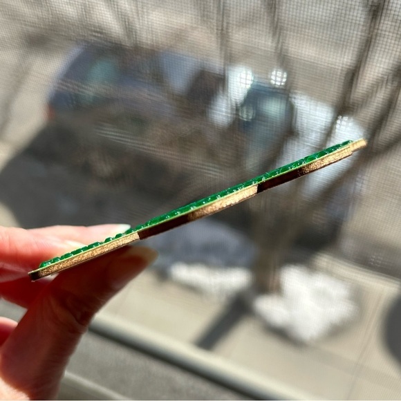 2/$16 - No. 01 - Sparkly, Diamond Art Shamrock Clover Holiday Coaster, Green - Picture 6 of 17